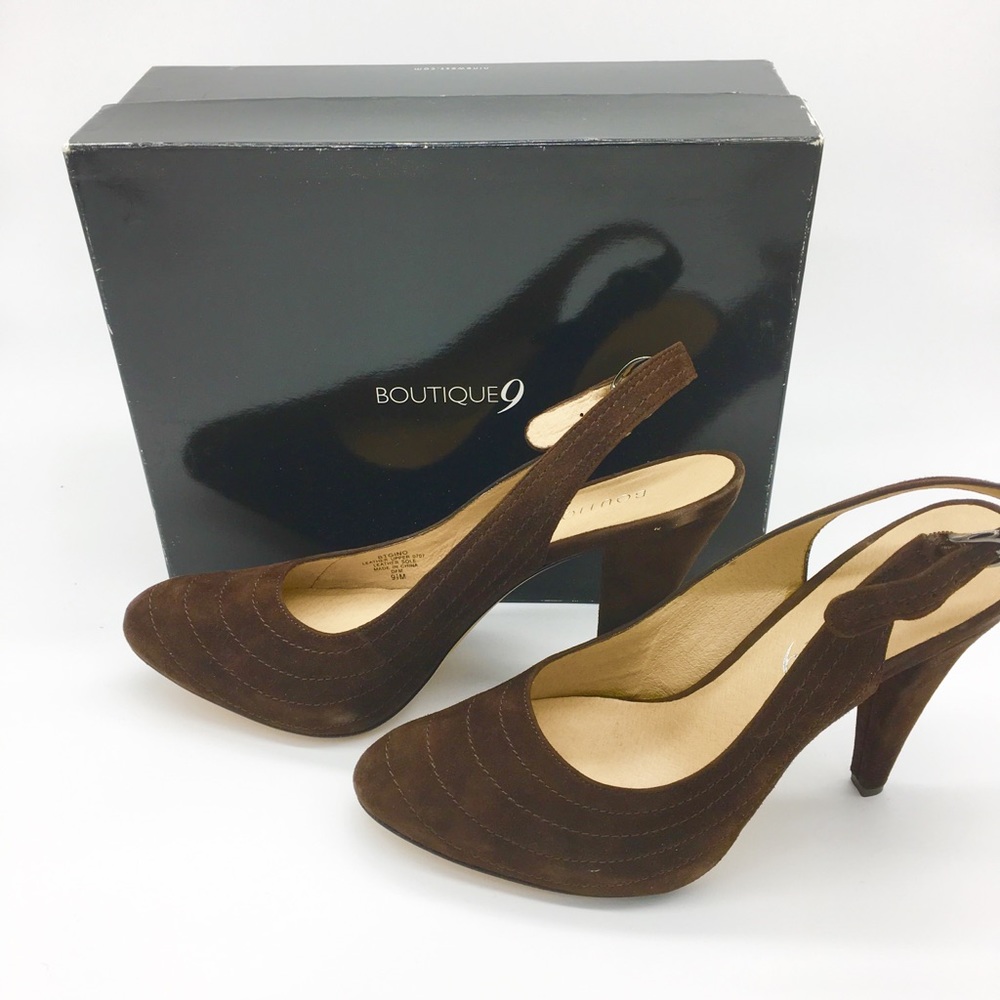 Brown Suede Strap Heels